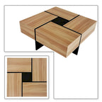 Wooden Coffee Table with Sliding Top and Hidden Storage