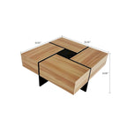 Wooden Coffee Table with Sliding Top and Hidden Storage