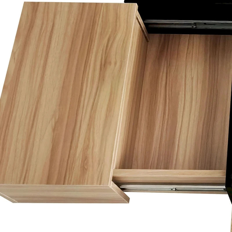 Wooden Coffee Table with Sliding Top and Hidden Storage