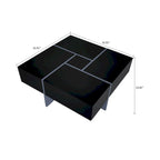 Wooden Coffee Table with Sliding Top and Hidden Storage