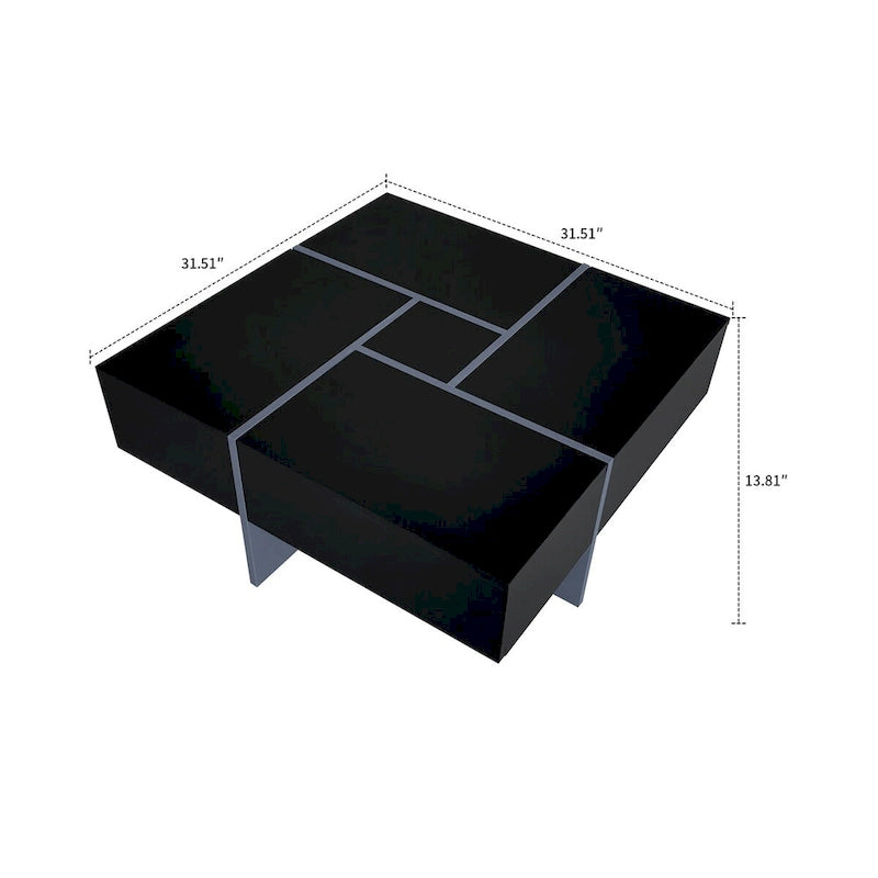 Wooden Coffee Table with Sliding Top and Hidden Storage