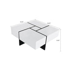 Wooden Coffee Table with Sliding Top and Hidden Storage