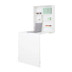 Wall-Mounted Folding Desk with Storage Shelves