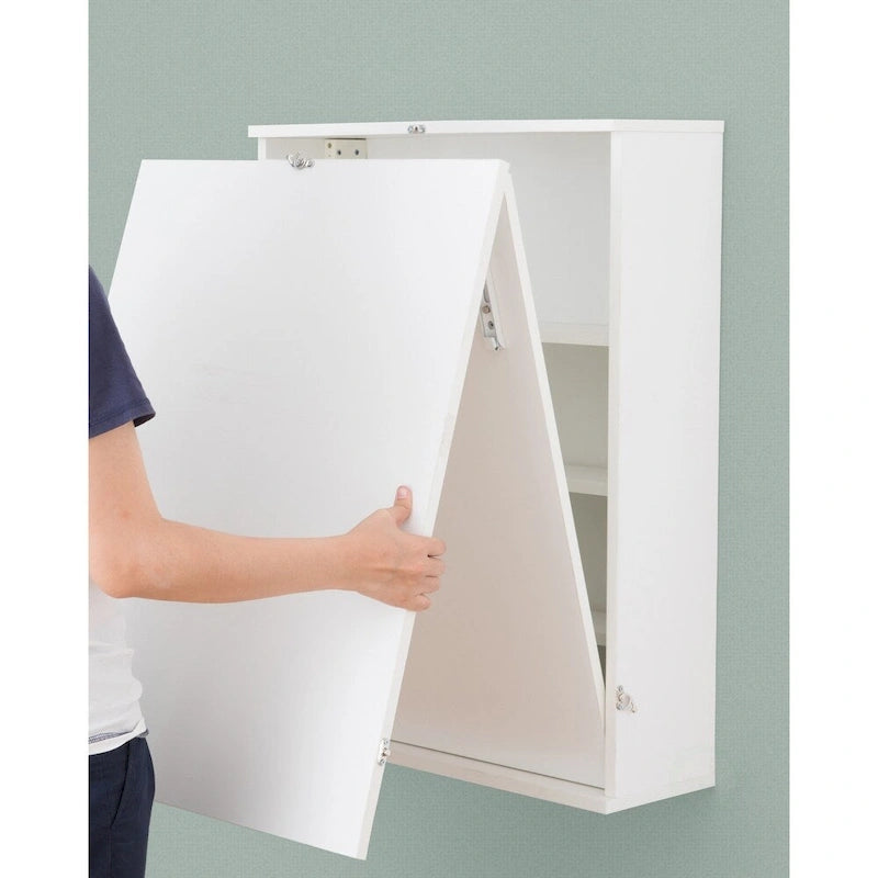 Wall-Mounted Folding Desk with Storage Shelves