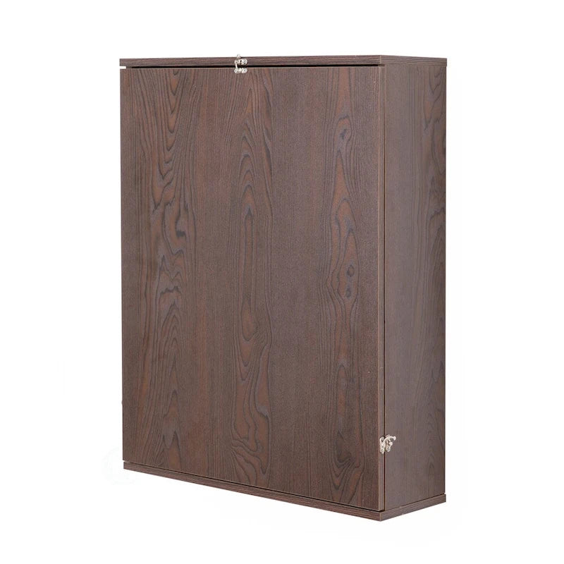 Wall-Mounted Folding Desk with Storage Shelves