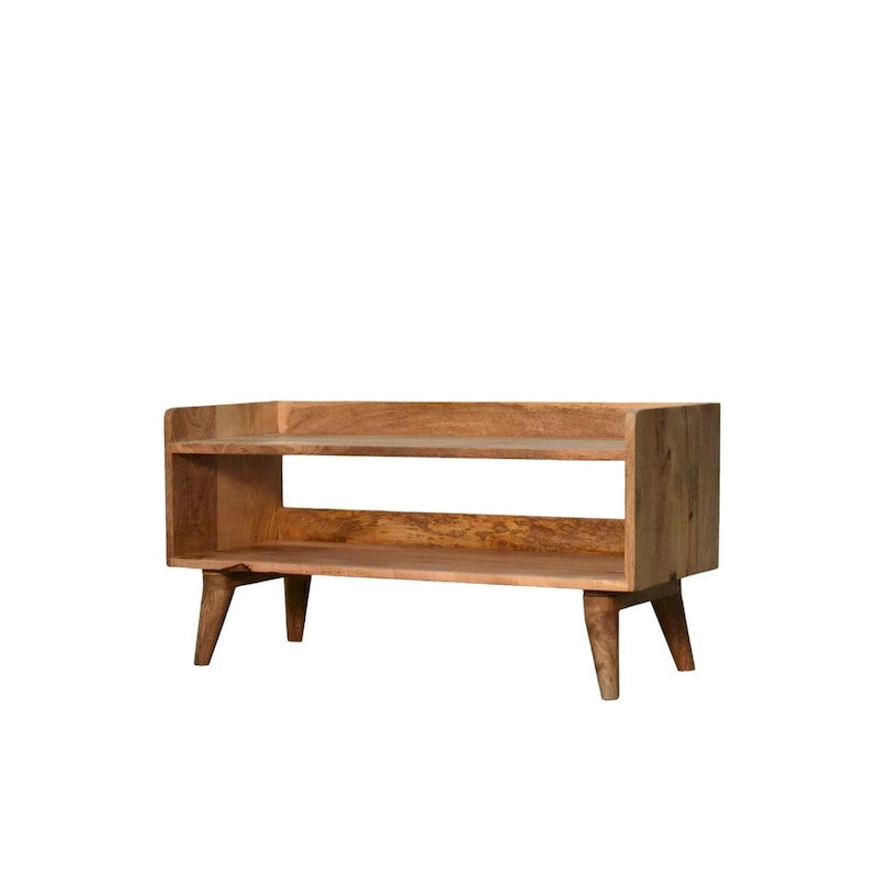Solid Wood Storage Bench with Oak Finish