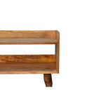 Solid Wood Storage Bench with Oak Finish