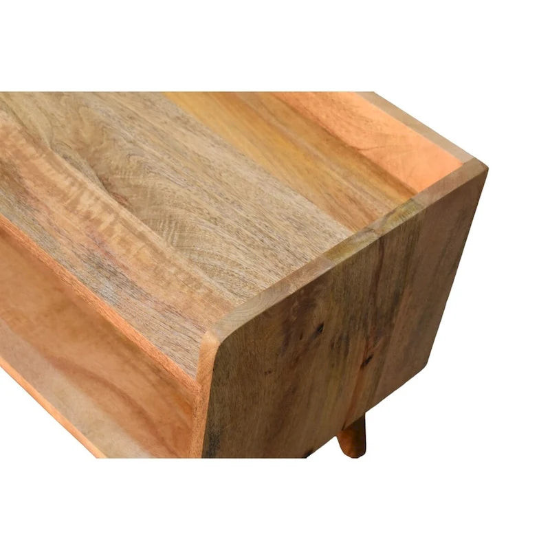 Solid Wood Storage Bench with Oak Finish