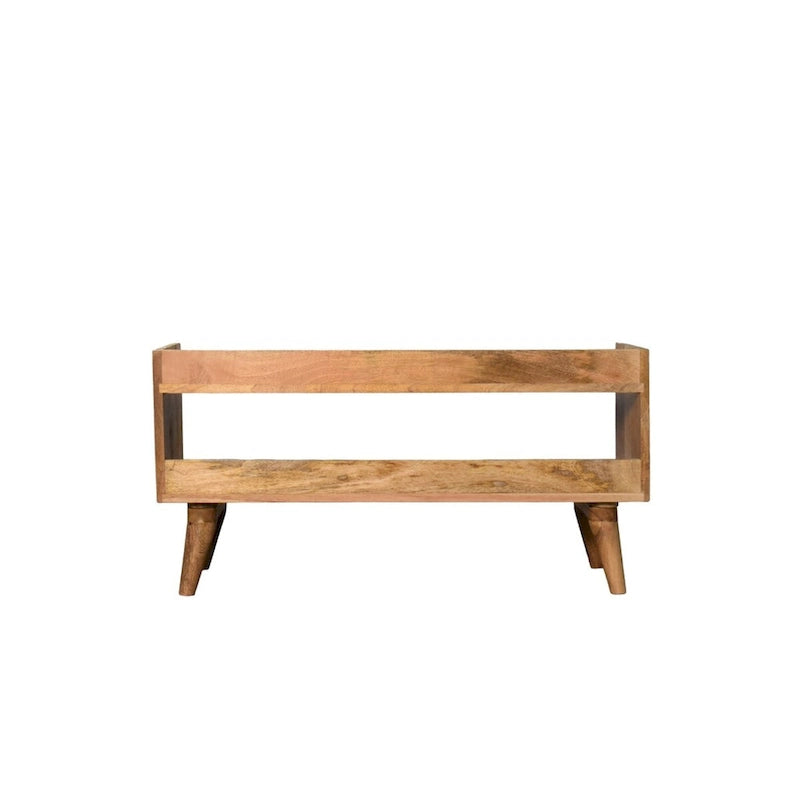 Solid Wood Storage Bench with Oak Finish