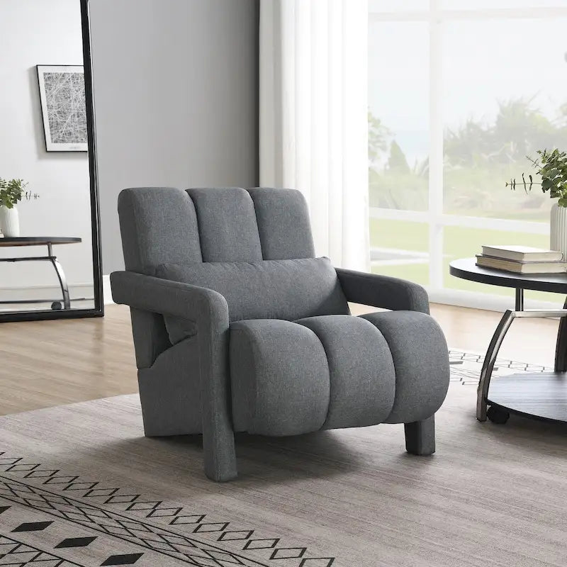Modern Upholstered Accent Chair with Pillow