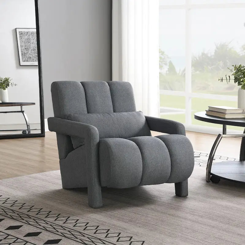 Modern Upholstered Accent Chair with Pillow