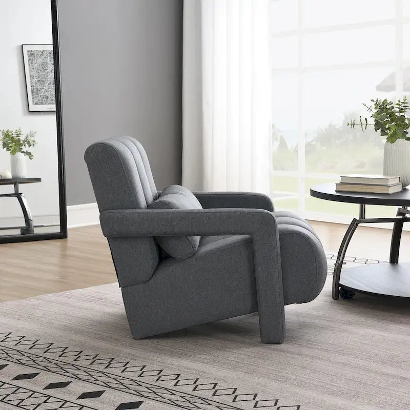 Modern Upholstered Accent Chair with Pillow