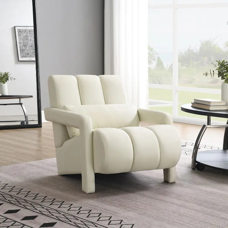 Modern Upholstered Accent Chair with Pillow