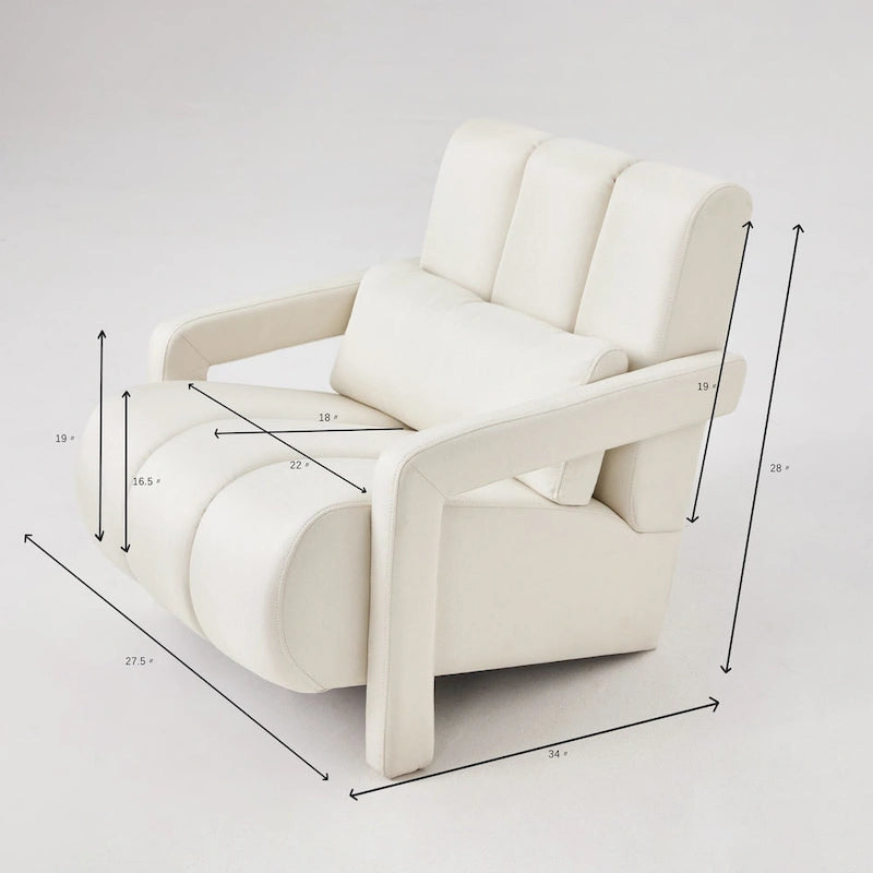 Modern Upholstered Accent Chair with Pillow
