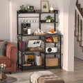 Kitchen Baker's Rack with Power Outlet, LED Light, and Storage Shelves